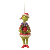 Grinch with Wreath Hanging Ornament